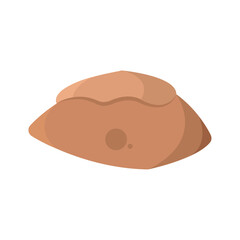 Simple rustic bread roll. Vector