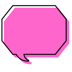 シンプルな線がずれた吹き出し　角のある八角形