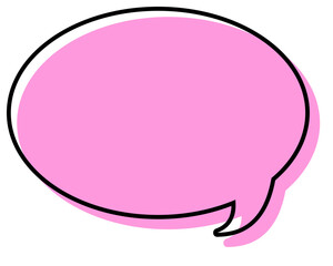 シンプルな線がずれた吹き出し　丸形