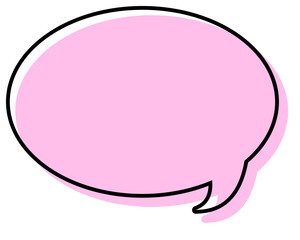 Fototapeta premium シンプルな線がずれた吹き出し 丸形