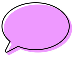 シンプルな線がずれた吹き出し　丸形