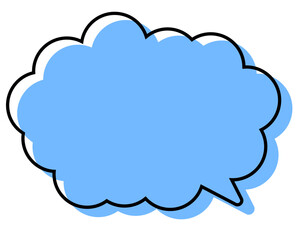 シンプルな線がずれた吹き出し　丸みのある雲形