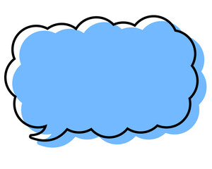 シンプルな線がずれた吹き出し　細長い雲形