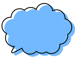シンプルな線がずれた吹き出し　丸みのある雲形