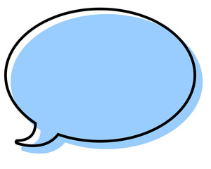 シンプルな線がずれた吹き出し　丸形