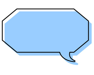 シンプルな線がずれた吹き出し　細長い八角形