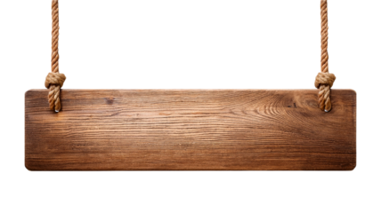 Wooden Sign Hanging by Rope