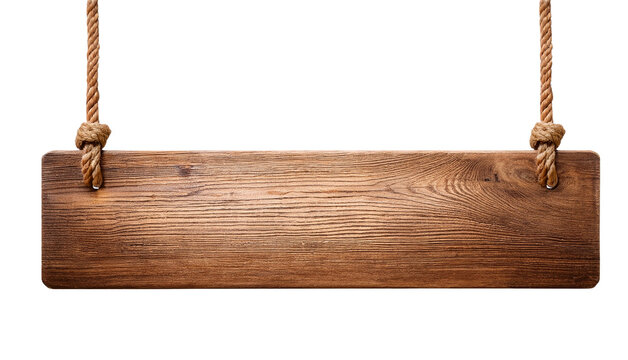 Wooden Sign Hanging by Rope