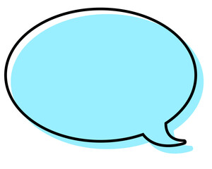 シンプルな線がずれた吹き出し　丸形