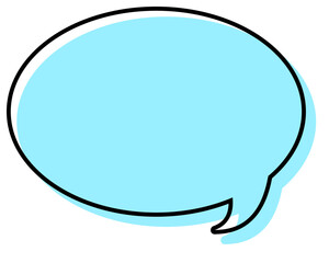 シンプルな線がずれた吹き出し　丸形