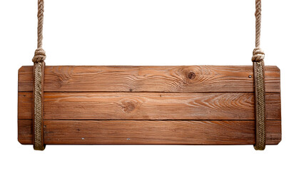 Wooden Sign Hanging by Rope