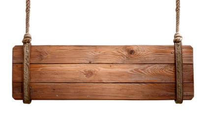 Wooden Sign Hanging by Rope