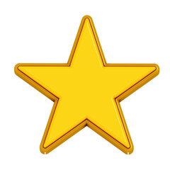 3D Yellow Star Icon Illustration
