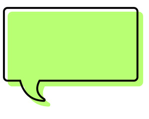 シンプルな線がずれた吹き出し　四角形