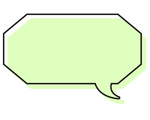 シンプルな線がずれた吹き出し　細長い八角形