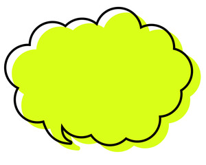 シンプルな線がずれた吹き出し　丸みのある雲形