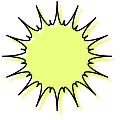 シンプルな線がずれた吹き出し　ギザギザした形