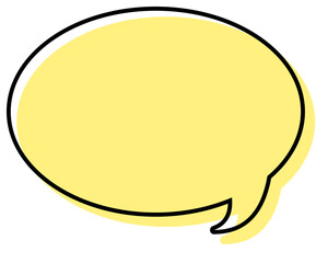 シンプルな線がずれた吹き出し　丸形