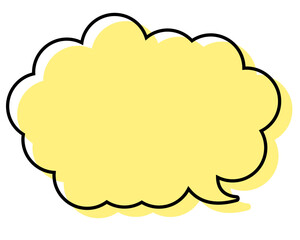 シンプルな線がずれた吹き出し　丸みのある雲形
