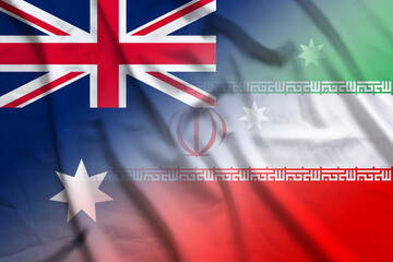 Australia and Iran official flag international contract IRN AUS