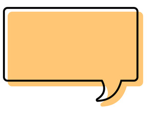 シンプルな線がずれた吹き出し　四角形