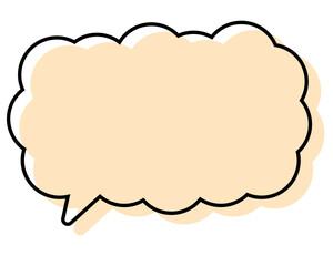 シンプルな線がずれた吹き出し　細長い雲形