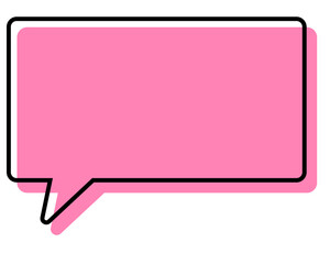 シンプルな線がずれた吹き出し　四角形