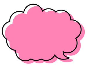 シンプルな線がずれた吹き出し　丸みのある雲形