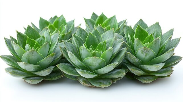 Green succulents with white background.