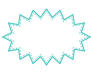 シンプルなカラー線の吹き出し　細長いギザギザした形