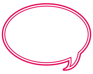 シンプルなカラー線の吹き出し　丸形