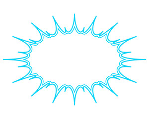 シンプルなカラー線の吹き出し　細長いギザギザした形