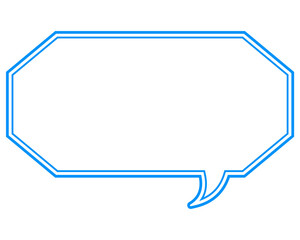 シンプルなカラー線の吹き出し　細長い八角形