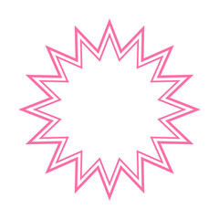 シンプルなカラー線の吹き出し　丸みのあるギザギザした形