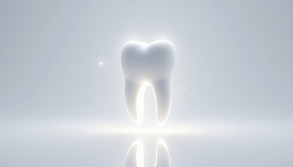 A close up of a tooth with a light shining on it
