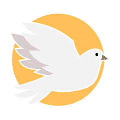 Illustration of a Flying Bird with Sun Background