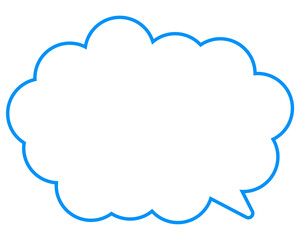 シンプルなカラー線の吹き出し　丸みのある雲形