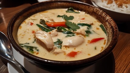 鶏肉と野菜の濃厚ココナッツスープ