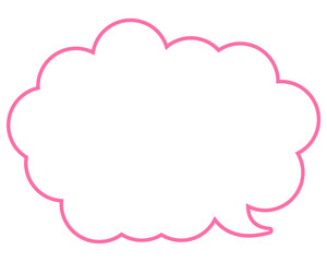 シンプルなカラー線の吹き出し　丸みのある雲形