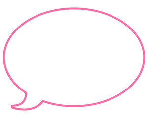 シンプルなカラー線の吹き出し　丸形