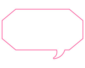 シンプルなカラー線の吹き出し　細長い八角形