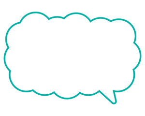 シンプルなカラー線の吹き出し　細長い雲形