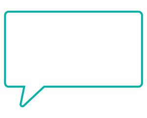 シンプルなカラー線の吹き出し　四角形