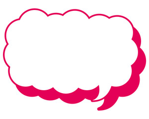 シンプルなカラー線の吹き出し　細長い雲形