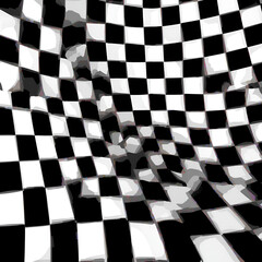 Obraz premium Slightly curved checkerboard EPS10 vector illustration.