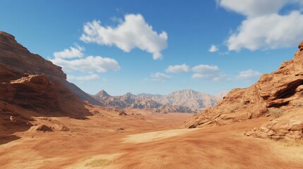 Naklejka premium Majestic Desert Landscape Under a Vivid Sky