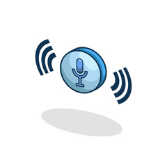 Vector illustration of a voice assistant device with sound waves representing smart AI interaction and virtual command technology Editable and scalable vector suitable for apps websites and tech prese