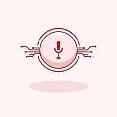 Vector illustration of a voice assistant device with sound waves representing smart AI interaction and virtual command technology Editable and scalable vector suitable for apps websites and tech prese