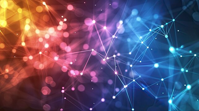 Abstract network of glowing connections - Powered by Adobe