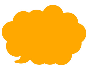 シンプルなカラーの吹き出し　丸みのある雲形